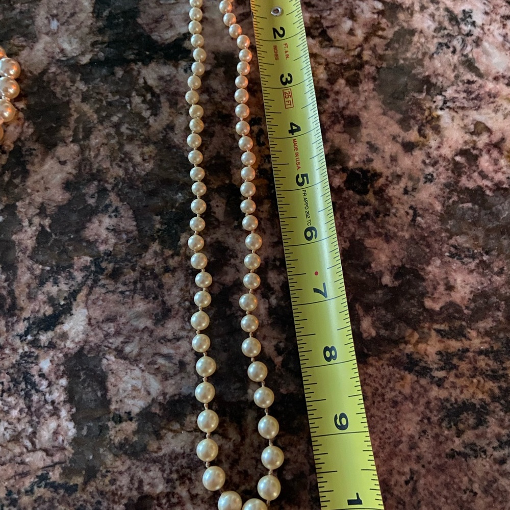 Pearl Necklace with Pearl & Silver Clasp - Picture 2 of 2